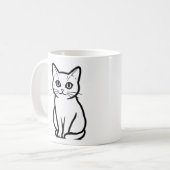 Minimal Cat Silhouette Cup Koffiemok (Voorkant links)