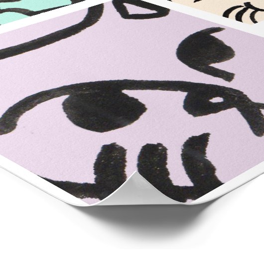 Minimal Cats Line Art Collage Poster (Hoek)