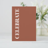 Minimal CELEBRATE | Terracotta Holiday Greeting Kaart (Staand voorkant)