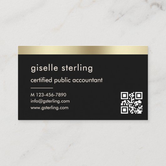Minimal Certified Public Accountant CPA QR Code Visitekaartje (Achterkant)