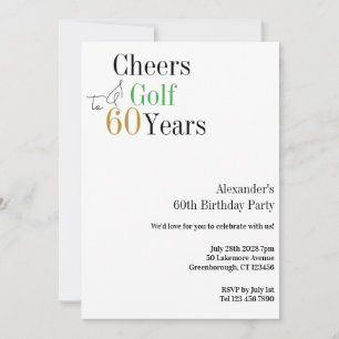 Minimal Cheers 60 jaar Golf 60ste Verjaardagsfeest Kaart