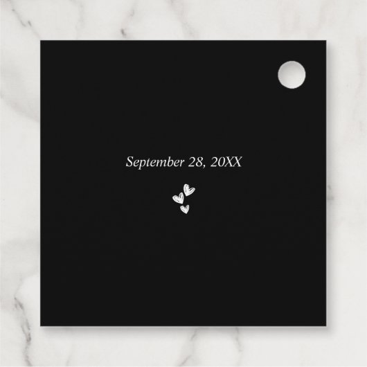 Minimal Chic Bedankt Black White Huwelijkscadeaus Bedankjes Labels (Achterkant)