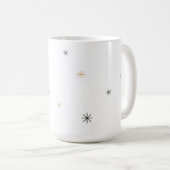 Minimal Chic Black + Gold Customizable Snowflake Koffiemok (Voorkant rechts)