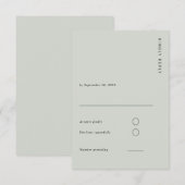 Minimal & Chic Light Sage Modern Simple Wedding RSVP Kaartje (Voorkant / Achterkant)