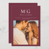 Minimal Chic | Photo Monogramme Faire-Part de Save (Devant / Derrière)