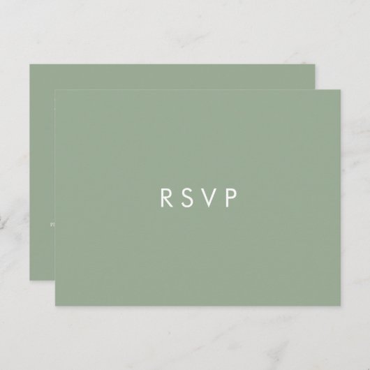 Minimal chic Sage | Trouw RSVP MAALTIJDKEUZE Uitnodiging Briefkaart (Voorkant / Achterkant)