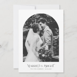 Minimal Christmas Arch Wedding Announcement Kaart