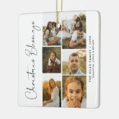 Minimal Christmas Blessings Script Family 6 Photos Keramisch Ornament (Links)
