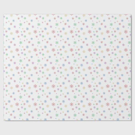Minimal Christmas Coloured Snowflakes Packaging Cadeaupapier (Vlak)