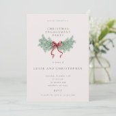 Minimal Christmas Engagement Party Kaart (Staand voorkant)