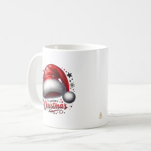 Minimal Christmas Mug | Line Art Tree | KaliraArts Koffiemok (Voorkant links)