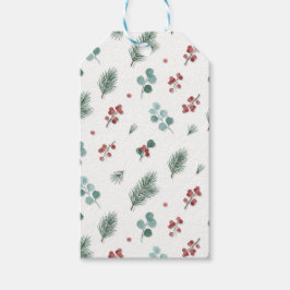 Minimal Christmas Pattern, Pine & Berries  Cadeaulabel