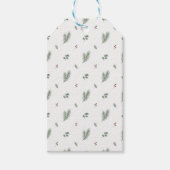 Minimal Christmas Pattern, Pine, Berries Cadeaulabel (Voorkant)