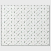 Minimal Christmas Pattern, Pine, Berries Cadeaupapier (Vlak)