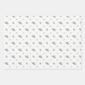 Minimal Christmas Pattern, Pine, Berries Inpakpapier Vel (Voorkant 2)
