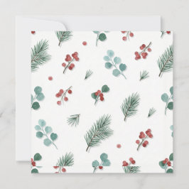 Minimal Christmas Pattern, Pine & Berries  Kaart