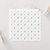 Minimal Christmas Pattern, Pine, Berries Kaart (Voorkant / Achterkant in situ)