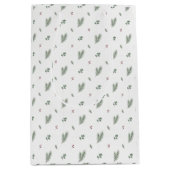 Minimal Christmas Pattern, Pine, Berries Medium Cadeauzakje (Voorkant)