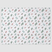 Minimal Christmas Pattern, Pine & Berries  Tissuepapier (Voorkant)