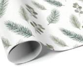 Minimal Christmas Pine Pattern, Scandi Style Cadeaupapier (Rol Hoek)