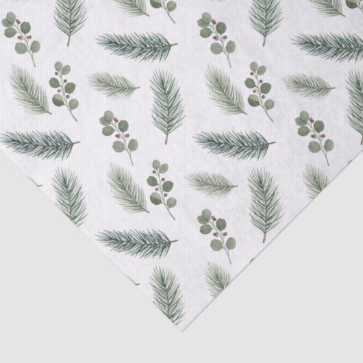 Minimal Christmas Pine Pattern, Scandi Style Tissuepapier (Detail)