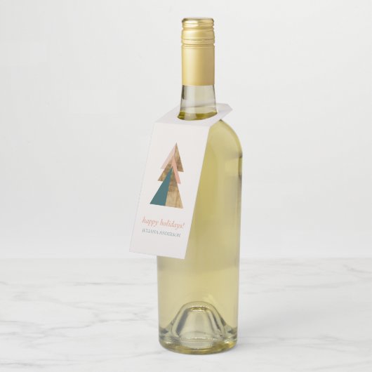 Minimal Christmas Tree Bottle Hanger Labels (Schuin)