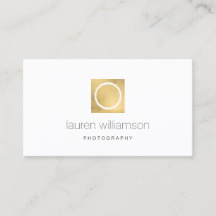 Minimal Circle Camera Lens Gold Photography Logo Visitekaartje