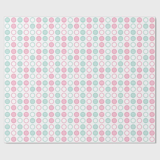 Minimal Circle Grid Pattern Cadeaupapier (Vlak)
