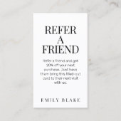 Minimal Classic Business Referral Card (Devant)