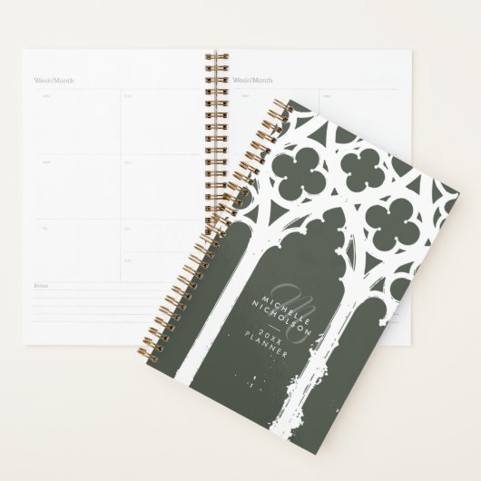 Minimal Classic Gothic Window Typography Olive (Devant avec enveloppe)