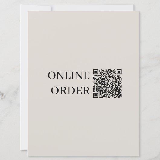 Minimal Classic Restaurant Menu Images QR Code (Dos)