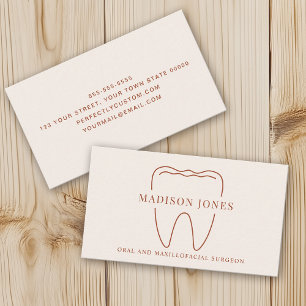 Minimal Classy Terracotta Tandarts logo Modern Visitekaartje