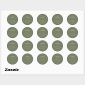 Minimal Clean Sage Gold Script BABY Save Date Ronde Sticker (Vel)