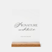 Minimal Clear Acrylic Signature Cocktails Wedding  (Recto)
