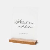 Minimal Clear Acrylic Signature Cocktails Wedding  (Angle)