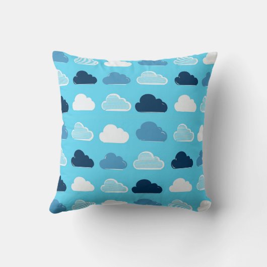 Minimal Clouds Pattern – Blue Sky Vibes Kussen (Achterkant)