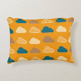 Minimal Clouds Pattern – Orange Sky Vibes Accent Kussen