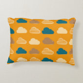 Minimal Clouds Pattern – Orange Sky Vibes Accent Kussen (Achterkant)