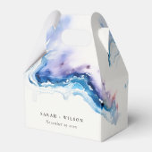 Minimal Coastal Sea Beach Watercolor Wedding Bedankdoosjes (Achterkant)