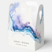 Minimal Coastal Sea Beach Watercolor Wedding Bedankdoosjes (Geopend)