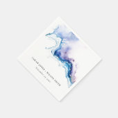Minimal Coastal Sea Beach Watercolor Wedding Servet (Hoek)