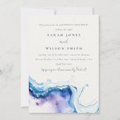 Minimal Coastal Sea Beach Wedding Anniversary  Kaart (Voorkant)