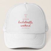 Minimal Coquette Script Bachelorette Weekend Trucker Pet (Voorkant)