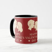 Minimal Couple Silhouette Valentines Romantic Mok (Voorkant links)
