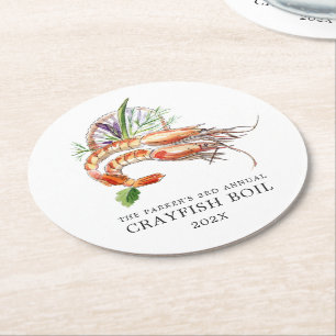 Minimal Crawfish Boil   Ronde Kartonnen Onderzetter