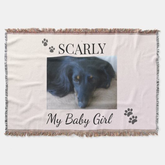 Minimal Cream Blush Pet Photo Deken (Voorkant)