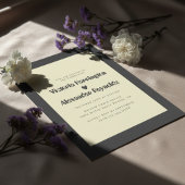 Minimal Cream Typography Wedding Invitation