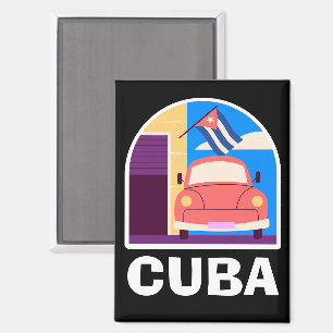 Minimal Cuba Island  retro reizen Magneet