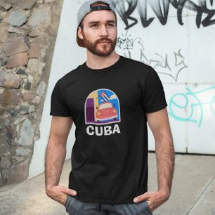 Minimal Cuba Island  retro reizen T-shirt