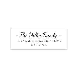 Minimal Custom Address Stamp for Family Mail Rubberstempel
